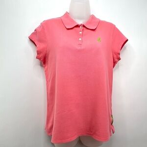 Women “Mickey Mouse Polo Shirt” by Walt Disney World Pink Sz Med *Flaws, Read*